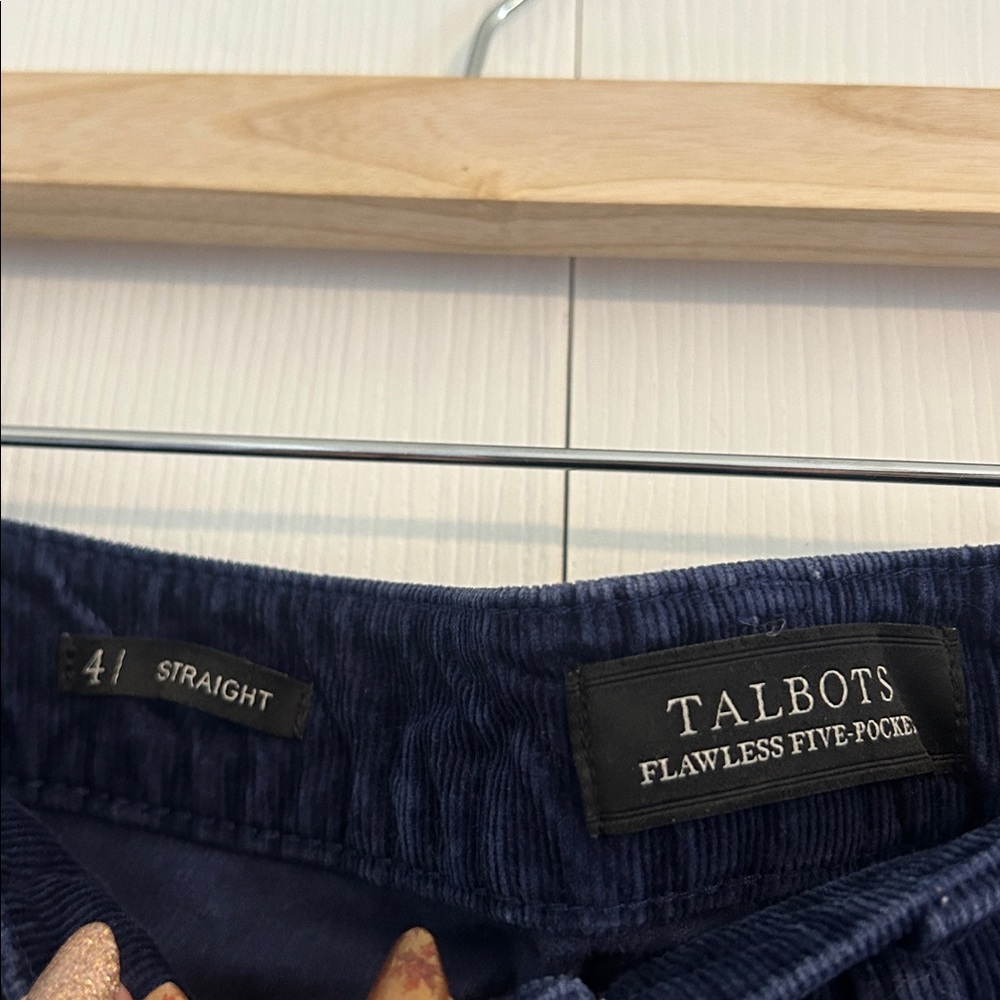 Talbots Navy Corduroy Trousers - Picture 4 of 7